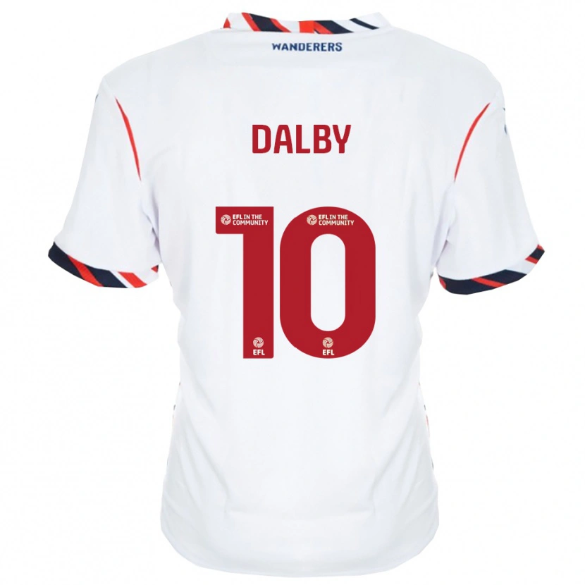 Danxen Mulher Camisola Sam Dalby #10 Branco Vermelho Principal 2025/26 Camisa Brasil