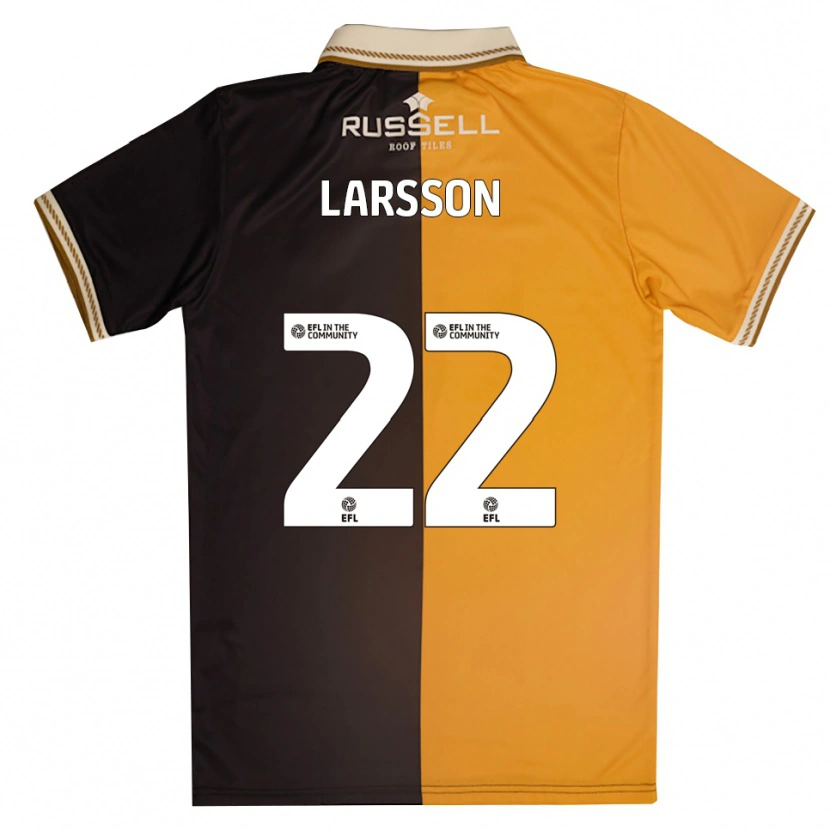 Danxen Mulher Camisola Julian Larsson #22 Amarelo Preto Principal 2025/26 Camisa Brasil
