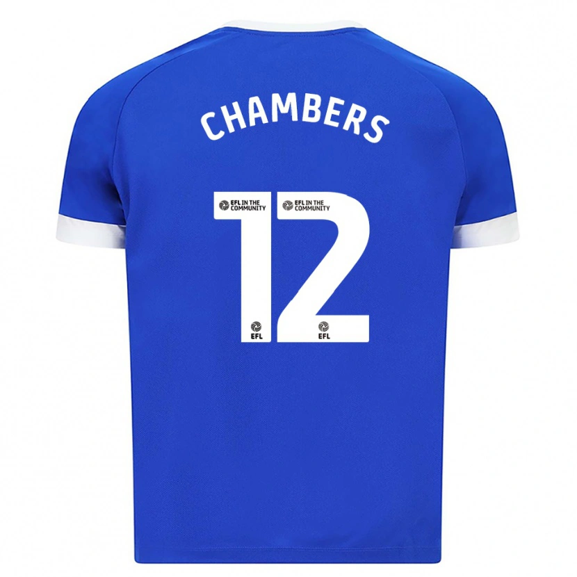Danxen Mulher Camisola Calum Chambers #12 Azul Branco Principal 2025/26 Camisa Brasil