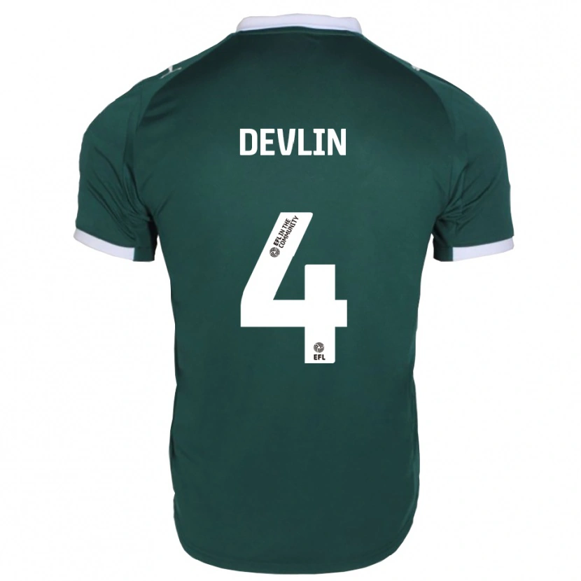 Danxen Mulher Camisola Billy Devlin #4 Verde Branco Principal 2025/26 Camisa Brasil