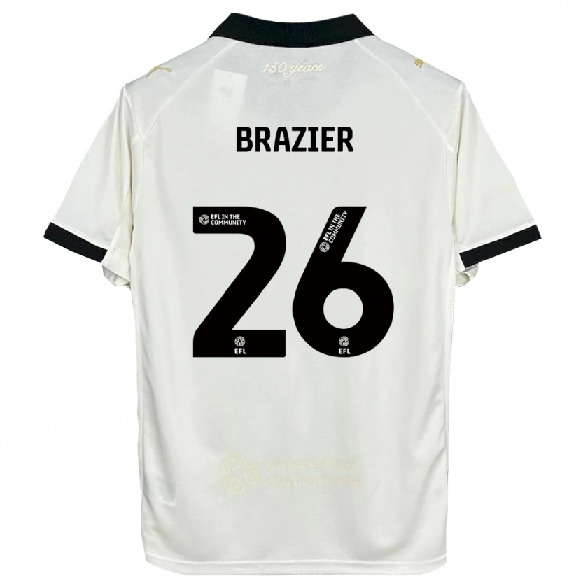 Danxen Mulher Camisola Liam Brazier #26 Branco Sujo Preto Principal 2025/26 Camisa Brasil