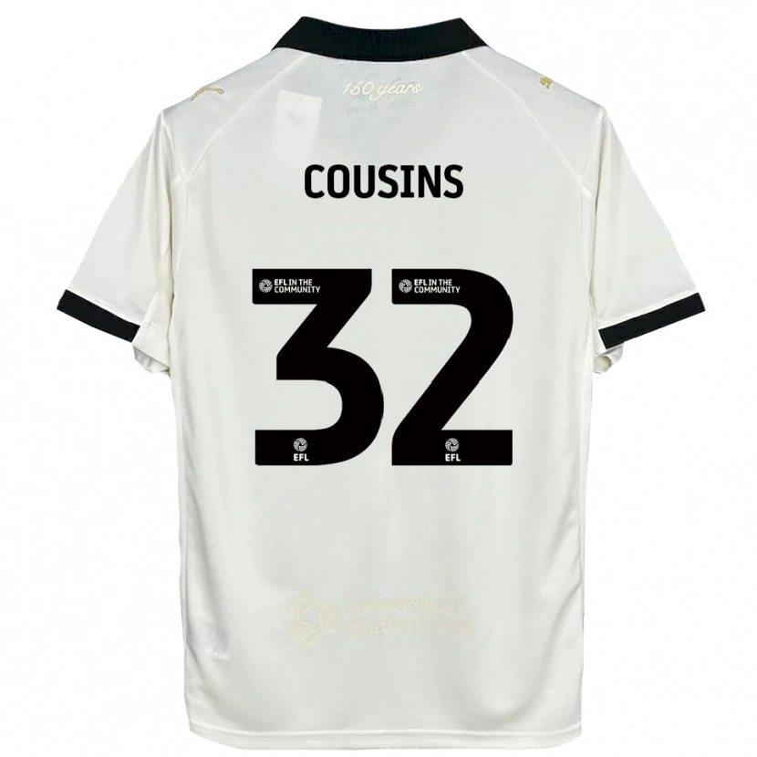 Danxen Mulher Camisola Logan Cousins #32 Branco Sujo Preto Principal 2025/26 Camisa Brasil