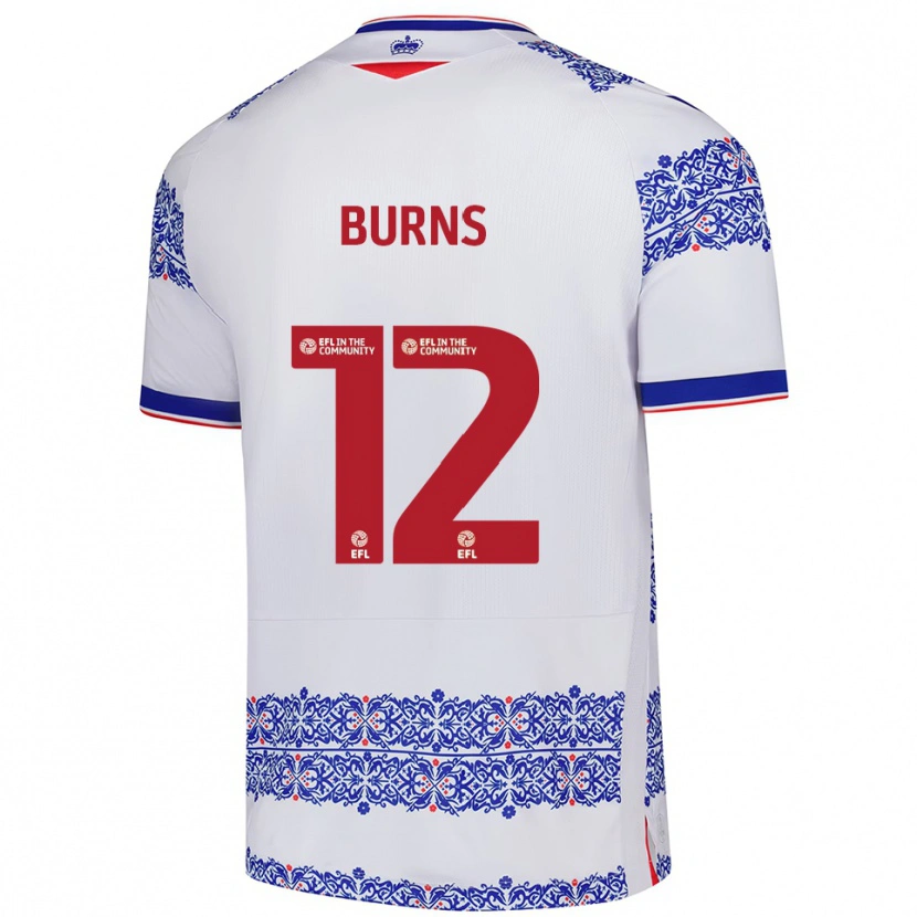 Danxen Mulher Camisola Finley Burns #12 Branco Azul Principal 2025/26 Camisa Brasil