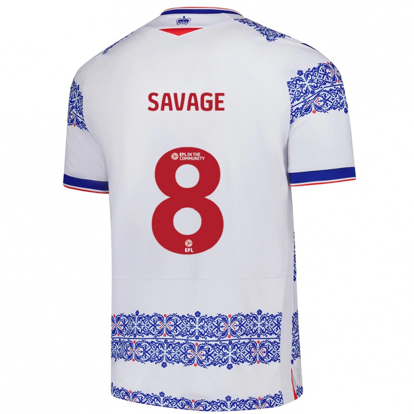 Danxen Mulher Camisola Charlie Savage #8 Branco Azul Principal 2025/26 Camisa Brasil