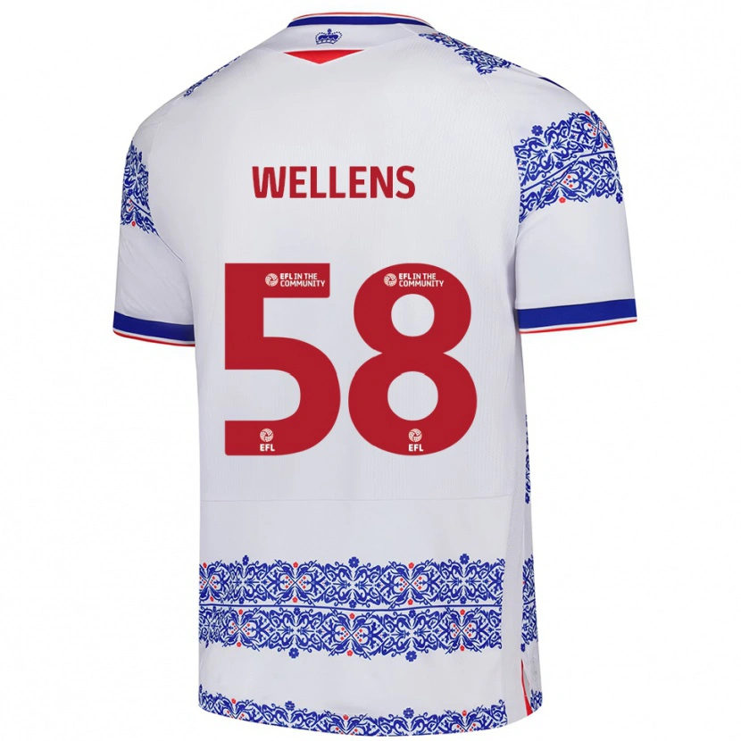 Danxen Mulher Camisola Charlie Wellens #58 Branco Azul Principal 2025/26 Camisa Brasil