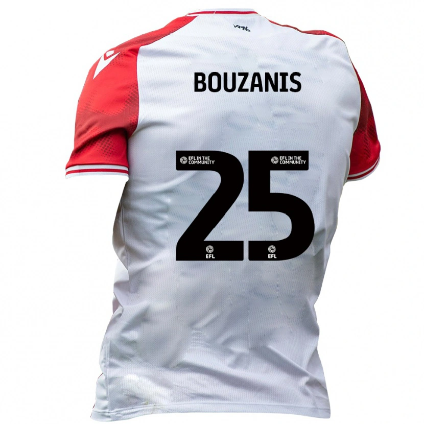Danxen Mulher Camisola Dean Bouzanis #25 Branco Vermelho Principal 2025/26 Camisa Brasil