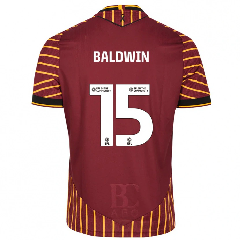 Danxen Mulher Camisola Aden Baldwin #15 Laranja Vinho Principal 2025/26 Camisa Brasil