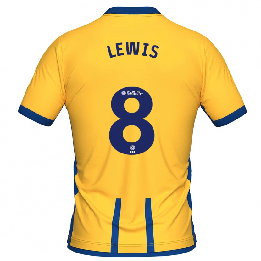 Danxen Mulher Camisola Aaron Lewis #8 Amarelo Azul Principal 2025/26 Camisa Brasil