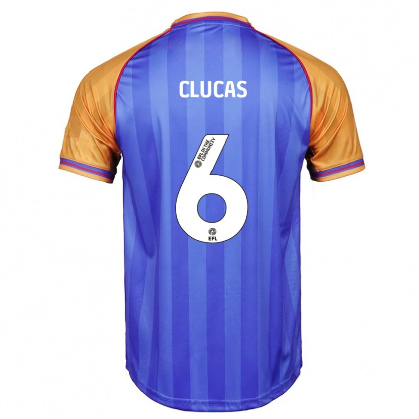 Danxen Mulher Camisola Sam Clucas #6 Azul Laranja Principal 2025/26 Camisa Brasil