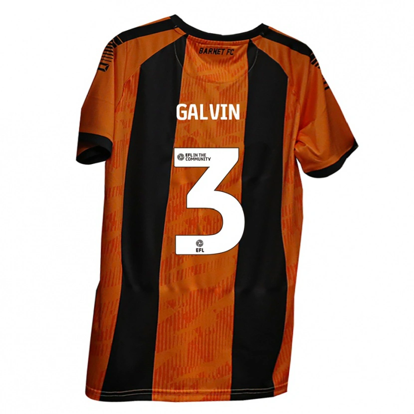 Danxen Mulher Camisola Ryan Galvin #3 Laranja Preto Principal 2025/26 Camisa Brasil