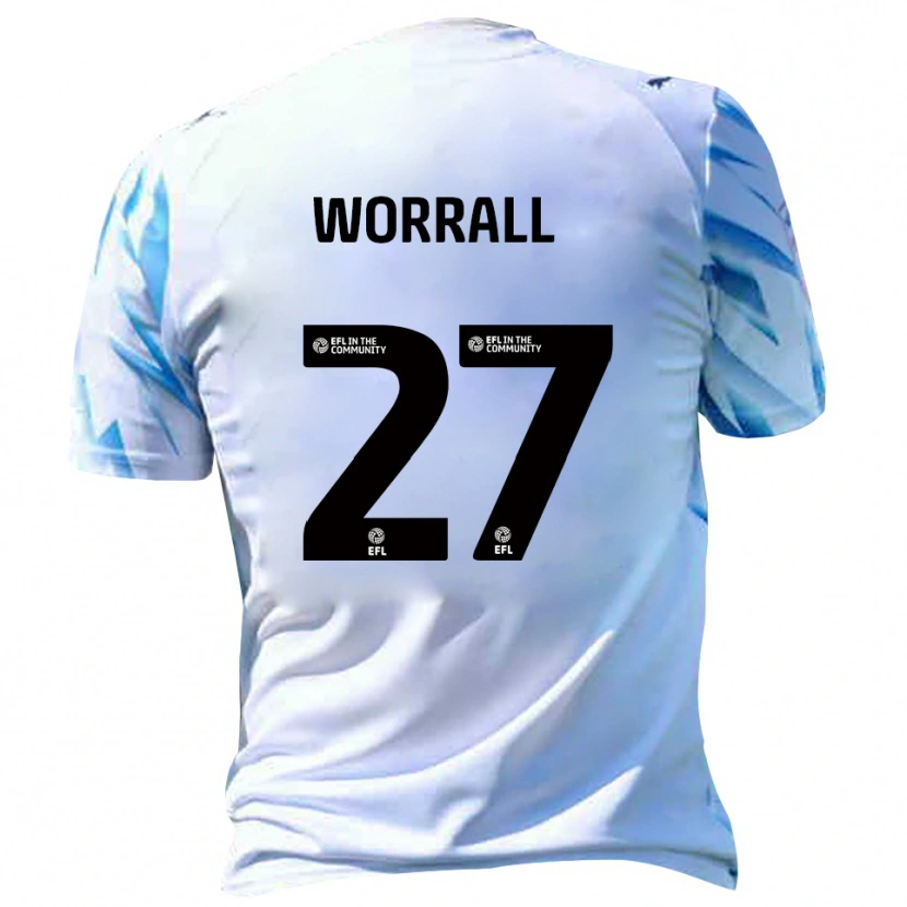 Danxen Mulher Camisola David Worrall #27 Branco Azul Celeste Principal 2025/26 Camisa Brasil