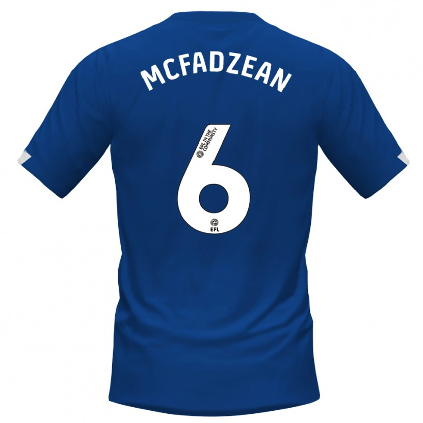 Danxen Mulher Camisola Kyle Mcfadzean #6 Azul Branco Principal 2025/26 Camisa Brasil