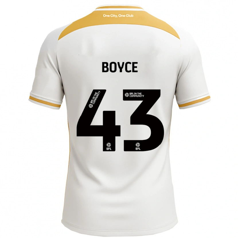 Danxen Mulher Camisola Kyle Boyce #43 Branco Dourado Principal 2025/26 Camisa Brasil