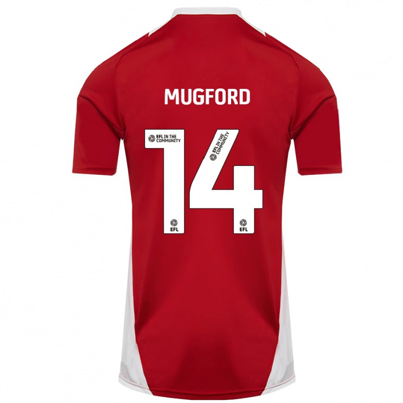 Danxen Mulher Camisola Mia Mugford #14 Vermelho Branco Dourado Principal 2025/26 Camisa Brasil