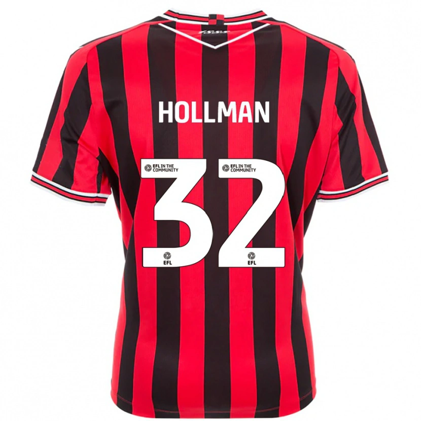 Danxen Mulher Camisola Jake Hollman #32 Vermelho Preto Principal 2025/26 Camisa Brasil