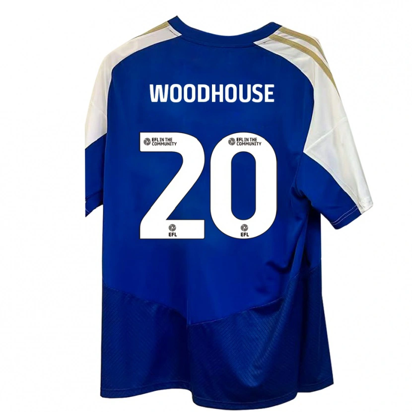 Danxen Mulher Camisola Luca Woodhouse #20 Azul Branco Dourado Alternativa 2025/26 Camisa Brasil