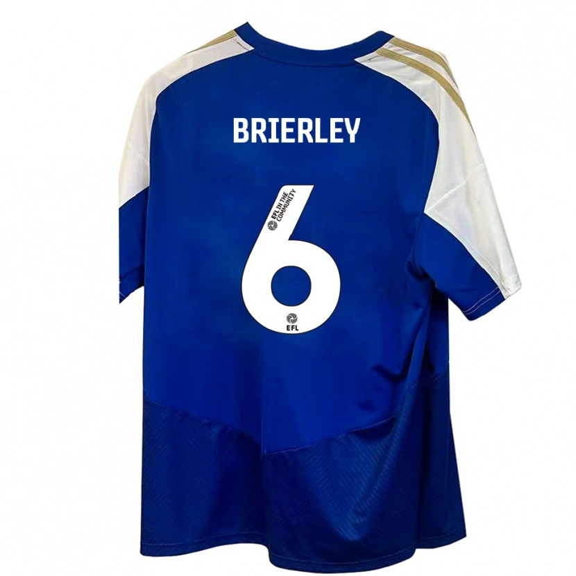 Danxen Mulher Camisola Ethan Brierley #6 Azul Branco Dourado Alternativa 2025/26 Camisa Brasil