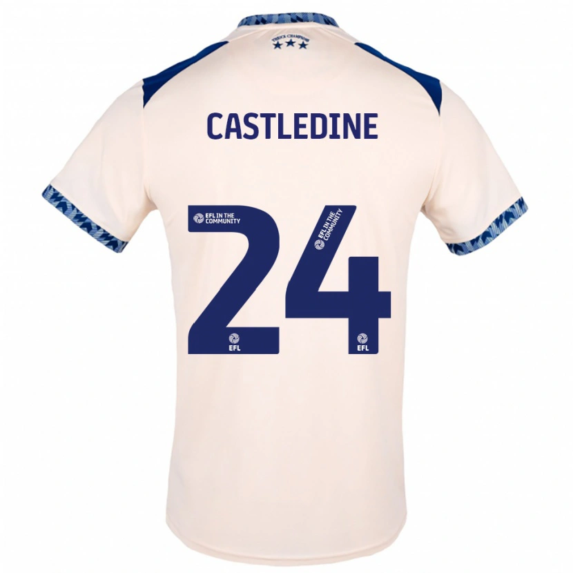 Danxen Mulher Camisola Leo Castledine #24 Branco Sujo Azul Marinho Alternativa 2025/26 Camisa Brasil