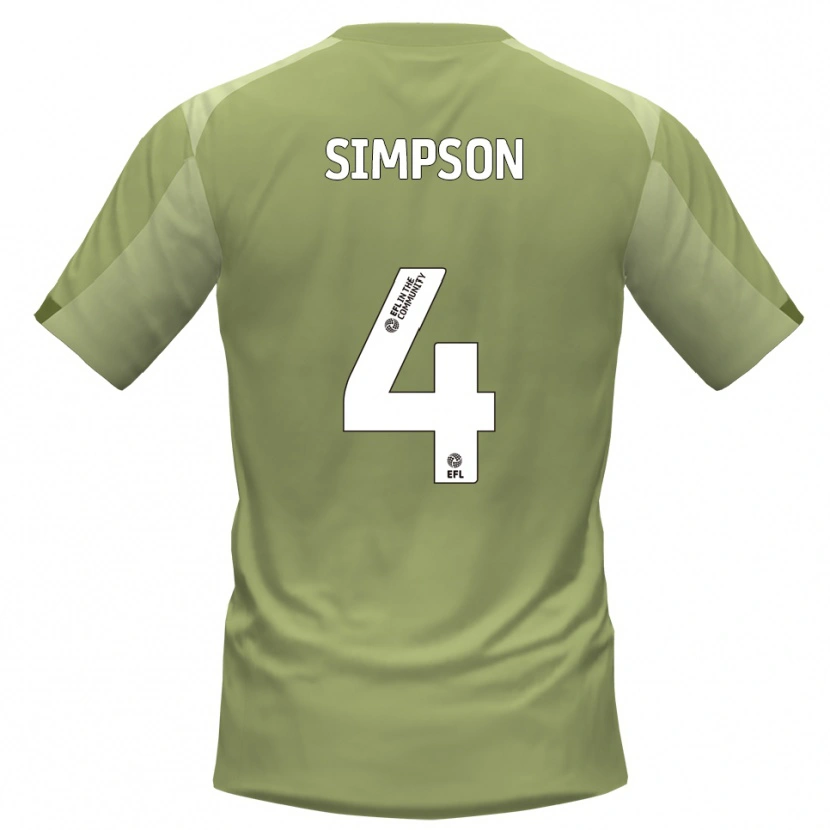 Danxen Mulher Camisola Jack Simpson #4 Sálvia Champagne Alternativa 2025/26 Camisa Brasil