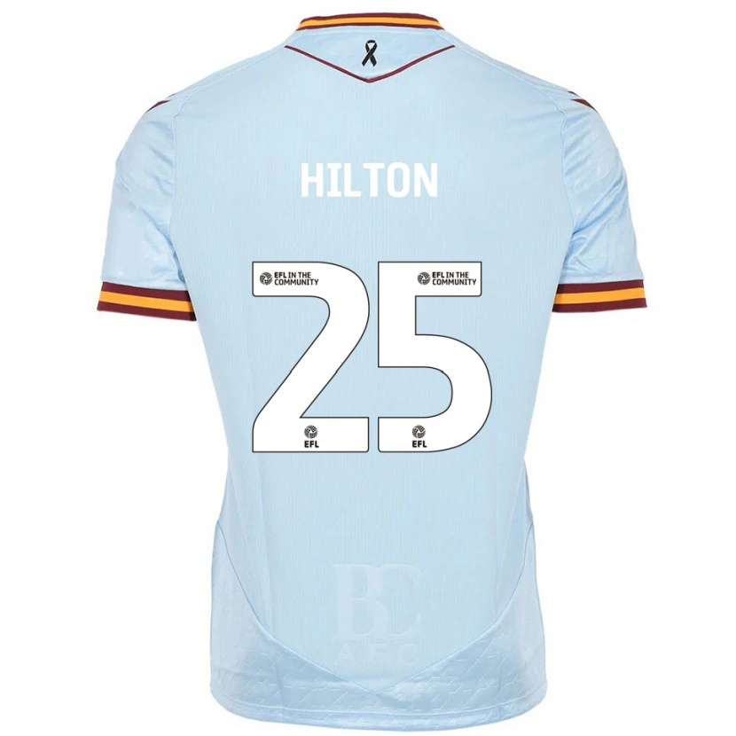 Danxen Mulher Camisola Joe Hilton #25 Azul Celeste Alternativa 2025/26 Camisa Brasil