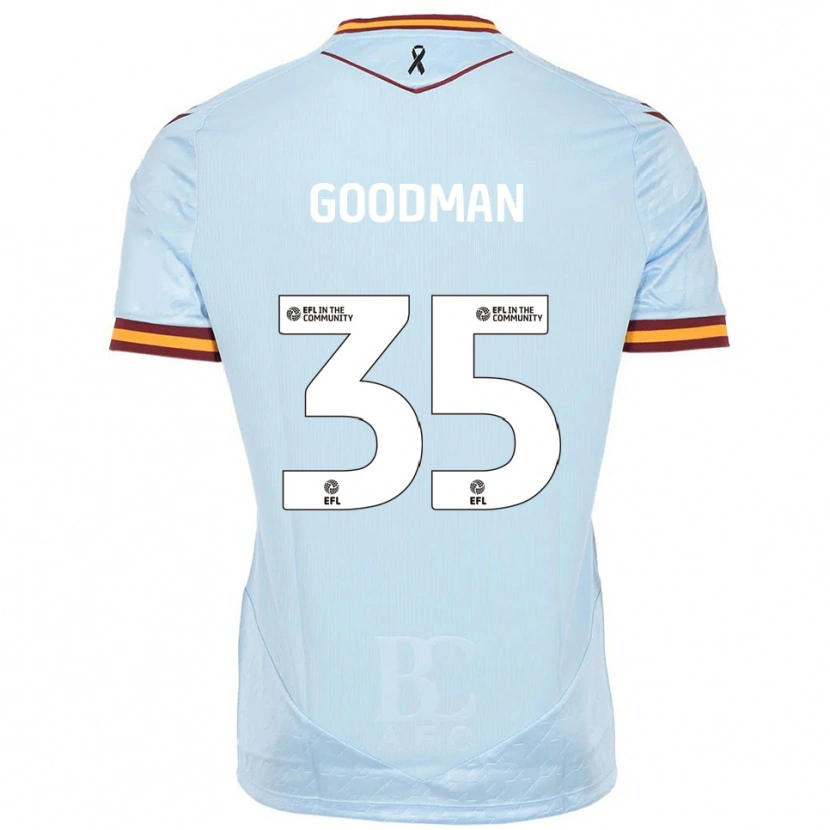 Danxen Mulher Camisola George Goodman #35 Azul Celeste Alternativa 2025/26 Camisa Brasil