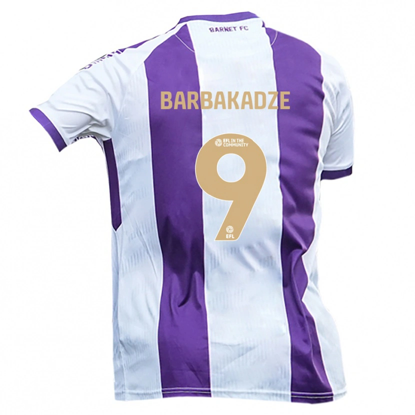 Danxen Mulher Camisola David Barbakadze #9 Branco Roxo Alternativa 2025/26 Camisa Brasil