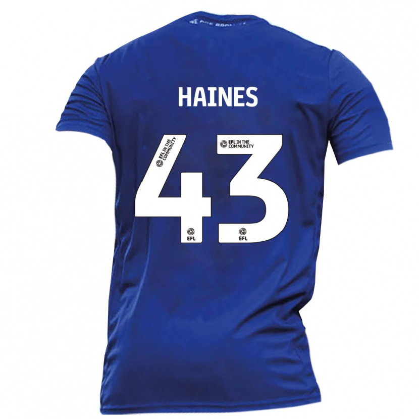 Danxen Mulher Camisola Harry Haines #43 Azul Branco Alternativa 2025/26 Camisa Brasil