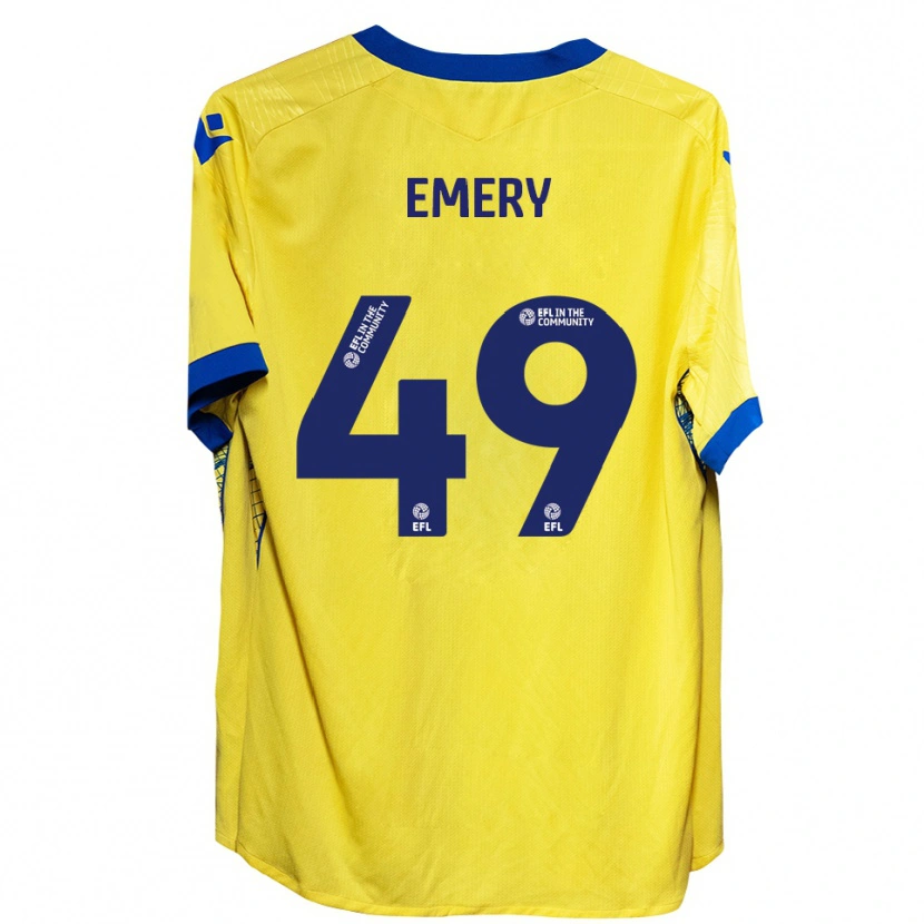Danxen Mulher Camisola Lennox Emery #49 Amarelo Azul Alternativa 2025/26 Camisa Brasil