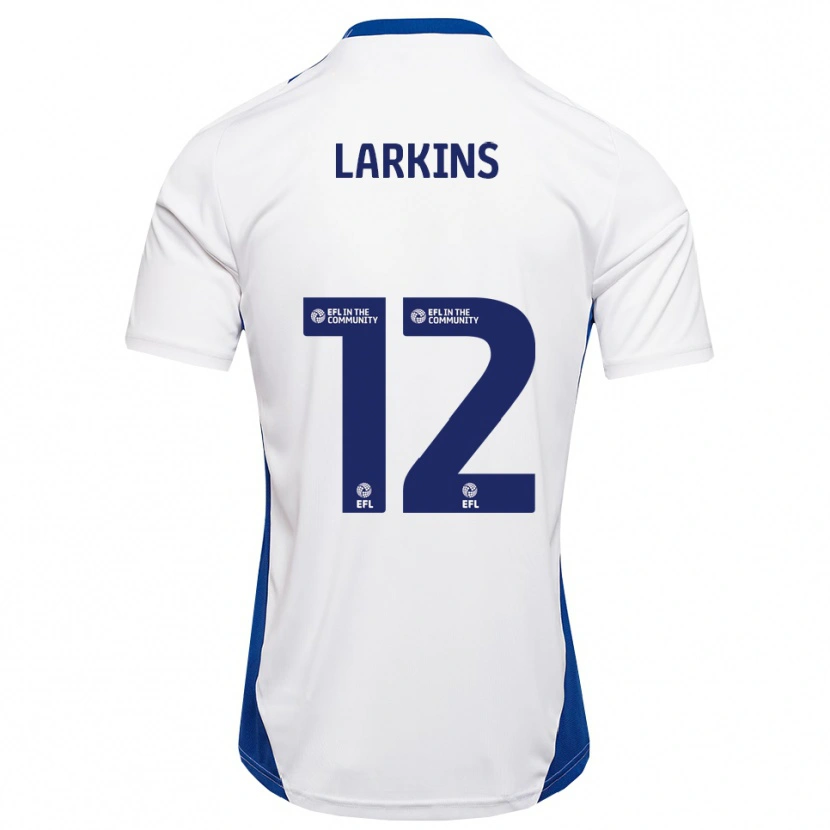 Danxen Mulher Camisola Kian Larkins #12 Branco Azul Alternativa 2025/26 Camisa Brasil