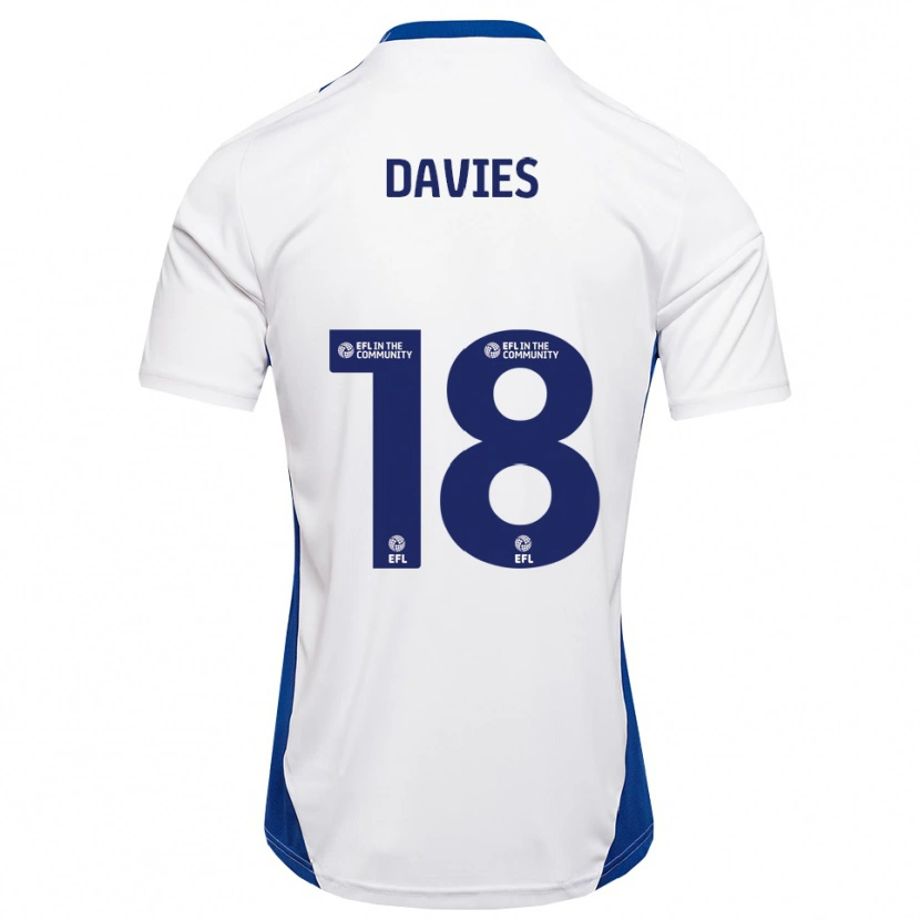 Danxen Mulher Camisola Libby Davies #18 Branco Azul Alternativa 2025/26 Camisa Brasil