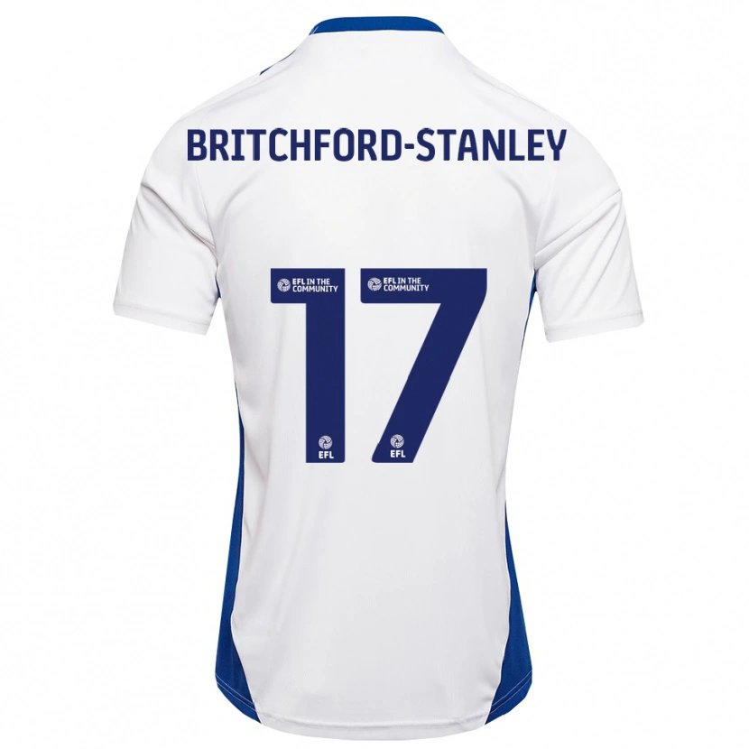 Danxen Mulher Camisola Conor Britchford-Stanley #17 Branco Azul Alternativa 2025/26 Camisa Brasil