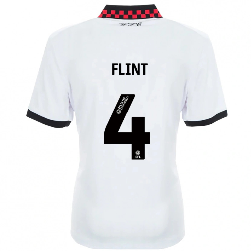 Danxen Mulher Camisola Aden Flint #4 Branco Preto Alternativa 2025/26 Camisa Brasil