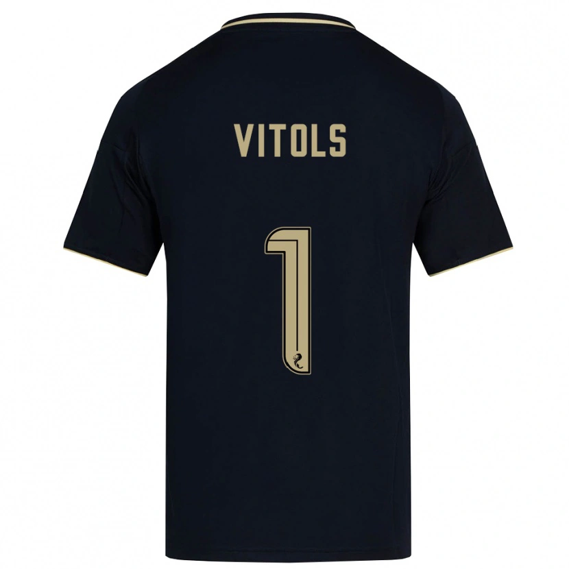 Danxen Mulher Camisola Rodrigo Vitols #1 Azul Marinho Dourado Alternativa 2025/26 Camisa Brasil