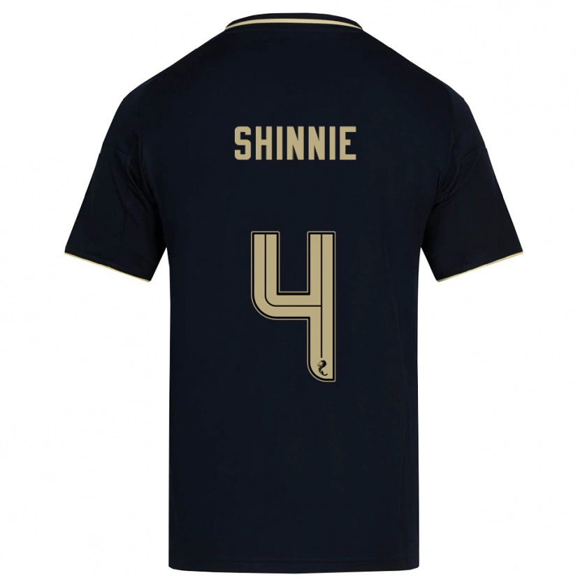 Danxen Mulher Camisola Graeme Shinnie #4 Azul Marinho Dourado Alternativa 2025/26 Camisa Brasil