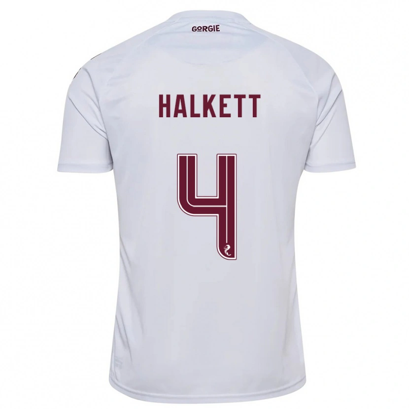 Danxen Mulher Camisola Craig Halkett #4 Branco Vinho Alternativa 2025/26 Camisa Brasil