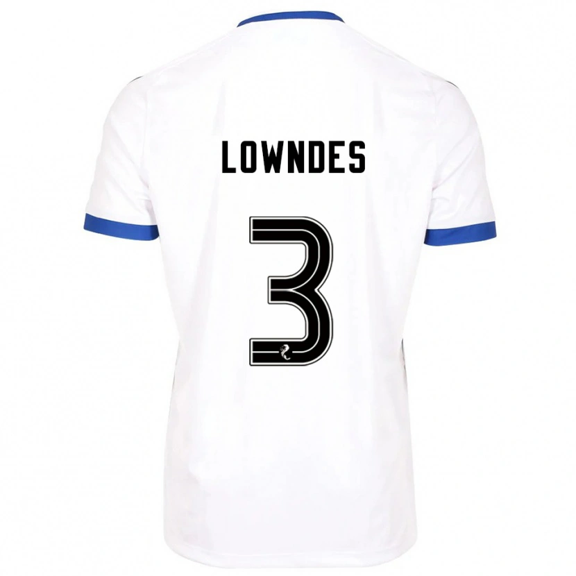 Danxen Mulher Camisola Thomas Lowndes #3 Branco Azul Alternativa 2025/26 Camisa Brasil