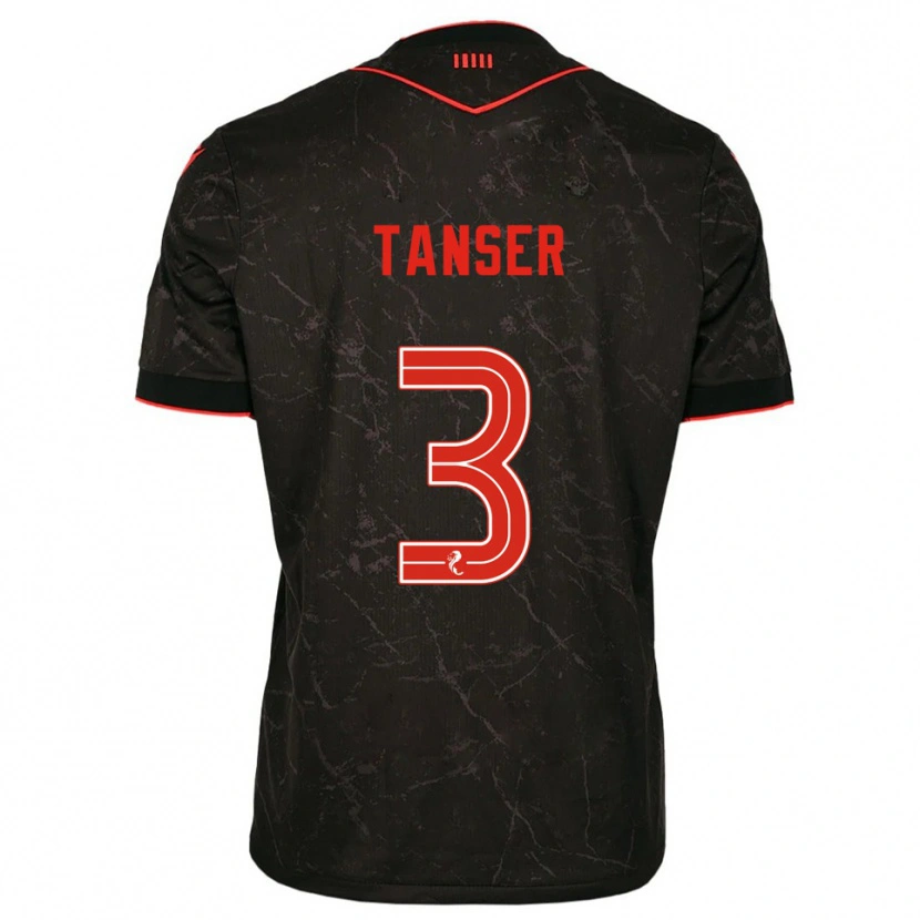 Danxen Mulher Camisola Scott Tanser #3 Preto Vermelho Alternativa 2025/26 Camisa Brasil