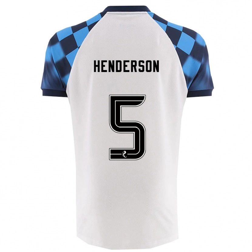 Danxen Mulher Camisola Liam Henderson #5 Branco Azul Celeste Alternativa 2025/26 Camisa Brasil