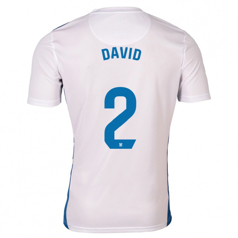 Danxen Criança Camisola David Rodríguez #2 Branco Azul Principal 2025/26 Camisa Brasil