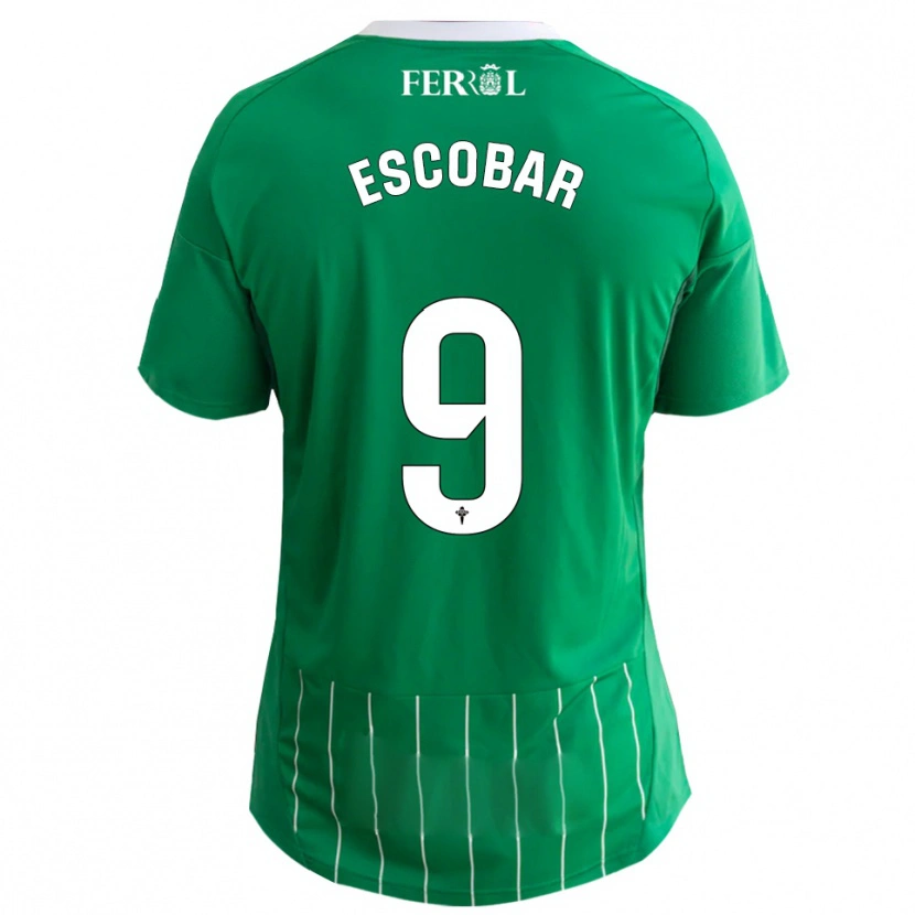 Danxen Criança Camisola Antón Escobar #9 Verde Branco Principal 2025/26 Camisa Brasil