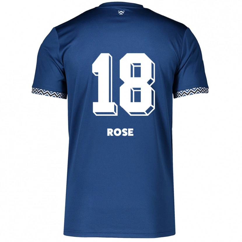 Danxen Criança Camisola Rafael Rose #18 Azul Marinho Branco Principal 2025/26 Camisa Brasil