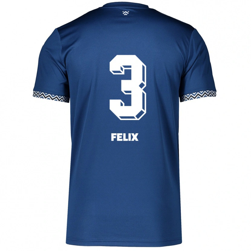 Danxen Criança Camisola Joel Felix #3 Azul Marinho Branco Principal 2025/26 Camisa Brasil