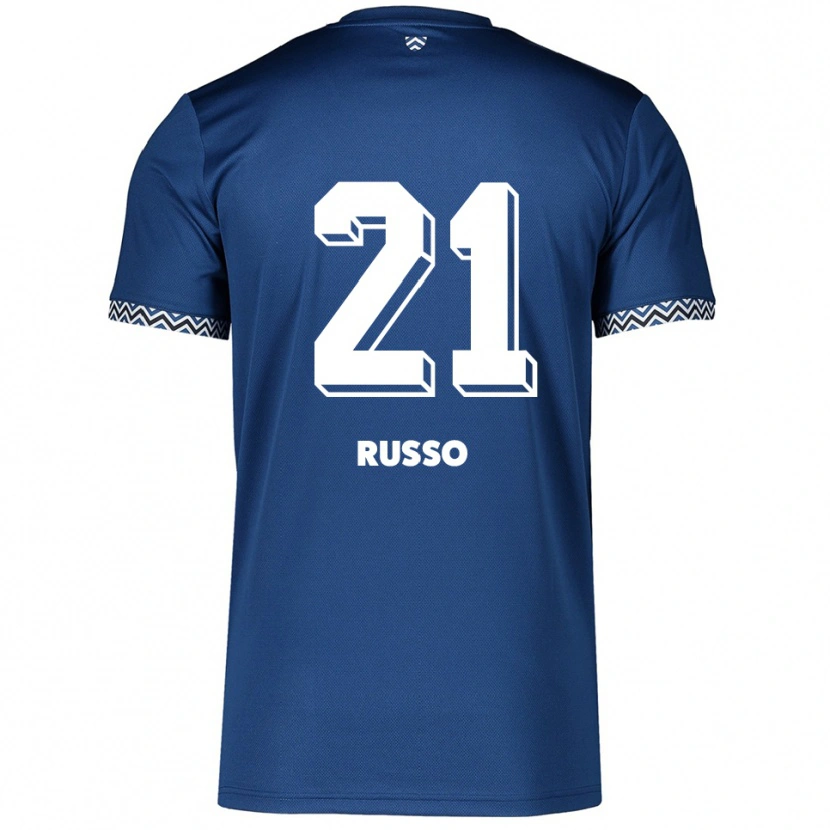Danxen Criança Camisola Stefano Russo #21 Azul Marinho Branco Principal 2025/26 Camisa Brasil