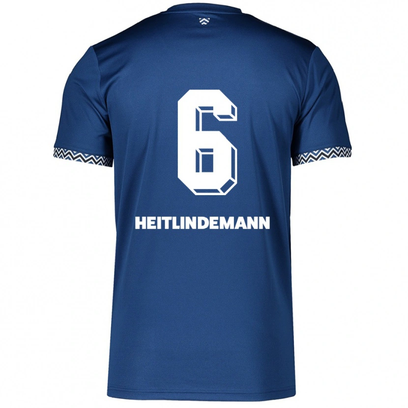 Danxen Criança Camisola Leonie Heitlindemann #6 Azul Marinho Branco Principal 2025/26 Camisa Brasil