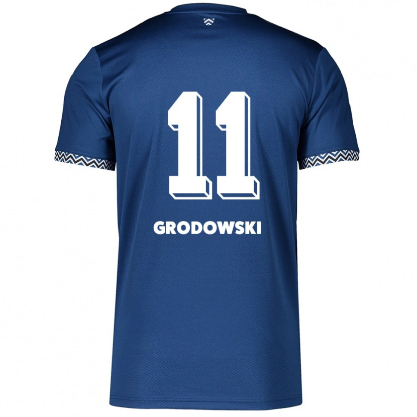 Danxen Criança Camisola Joel Grodowski #11 Azul Marinho Branco Principal 2025/26 Camisa Brasil