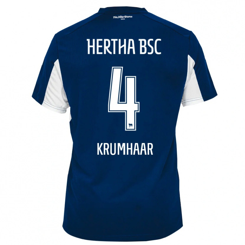 Danxen Criança Camisola Marvin Krumhaar #4 Branco Azul Principal 2025/26 Camisa Brasil