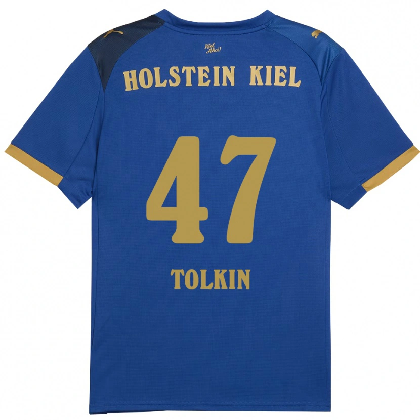 Danxen Criança Camisola John Tolkin #47 Azul Dourado Principal 2025/26 Camisa Brasil