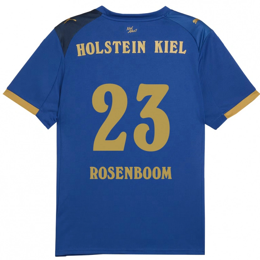 Danxen Criança Camisola Lasse Rosenboom #23 Azul Dourado Principal 2025/26 Camisa Brasil
