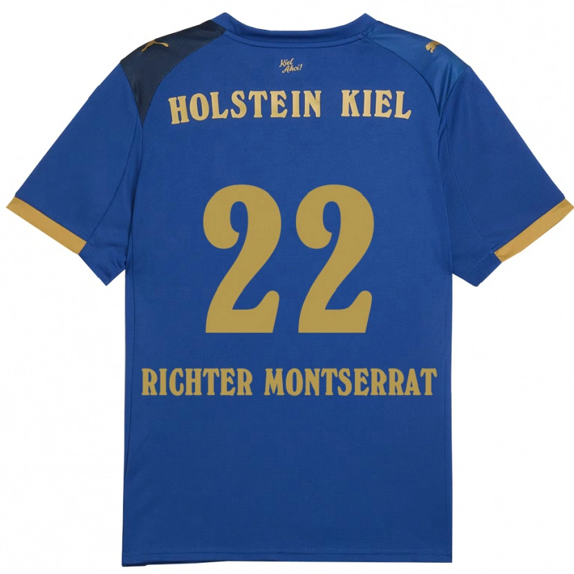 Danxen Criança Camisola Mark Richter Montserrat #22 Azul Dourado Principal 2025/26 Camisa Brasil