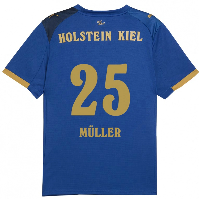 Danxen Criança Camisola Marcus Müller #25 Azul Dourado Principal 2025/26 Camisa Brasil